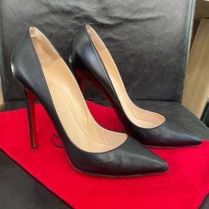 Christian Louboutin black leather high heel pumps